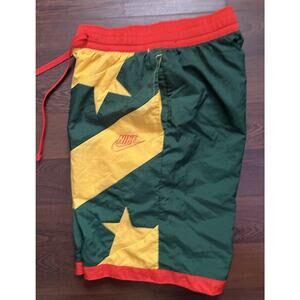 Vintage Nike Men's Red M All Over Print Stars Basketball Shorts Big Spell out